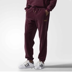 Maroon vintage velour adidas track sweatsuit pants